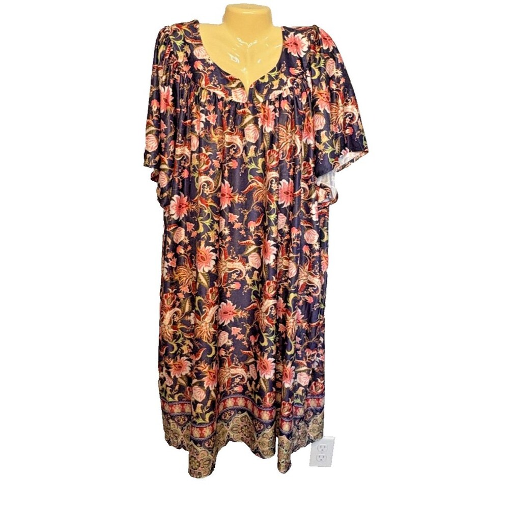Anthony Richards 5X casual maxi lounger nightgown dress mumu floral